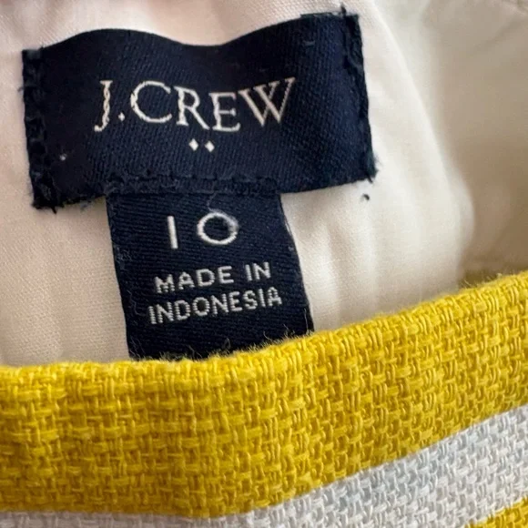 NWOT J. Crew Yellow Stripe Nautical Shorts 10 - Picture 3 of 5